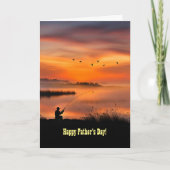 Vatertag Fischerei Fischer am Ufer des Sees Karte (Vorderseite)