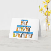 Vatertag Foster Vater Cartoon Katzen Karte (Gelbe Blume)