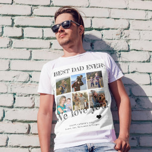 Vatertag Foto Collage Bester Papa je Brauch T-Shirt