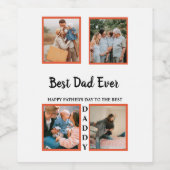 Vatertag Foto-Collage für Papa Weinetikett (Einzelnes Label)