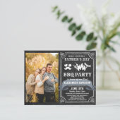 Vatertag Foto GRILLEN Party Einladung Postkarte (Stehend Vorderseite)