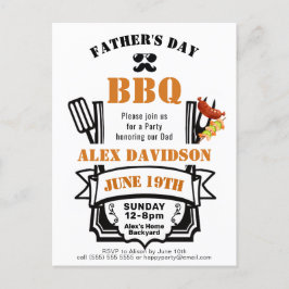 Vatertag Foto Hinterhof Orange GRILLEN Party Postkarte