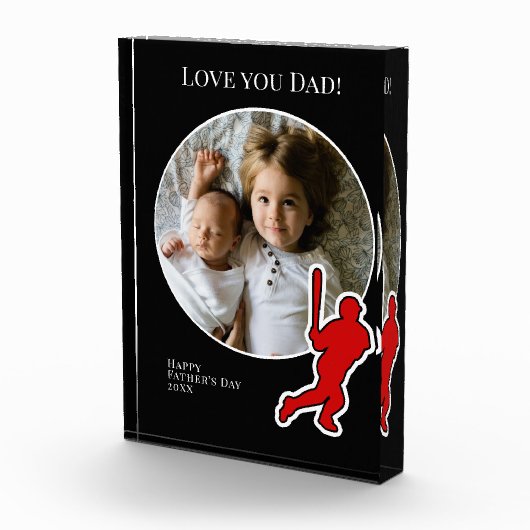 Vatertag Foto mit Baseball Player (Rechts)