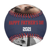 Vatertag Foto Personalisiert Baseball (Rückseite)