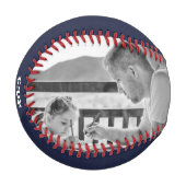 Vatertag Foto Personalisiert Baseball (Vorderseite Links)