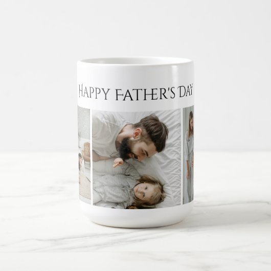 Vatertag Foto Tasse - Benutzerdefinierte 3 Fotos & (Mittel)