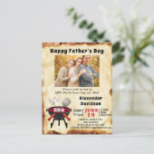 Vatertag Foto Vintage GRILLEN Party Postkarte (Stehend Vorderseite)