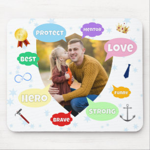 Vätertag Foto Wortwolken Bester Vater Mousepad