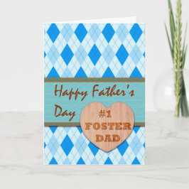 Vatertag für den 1. Foster Vater, Raute Design Karte