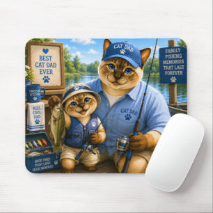 Vatertag für Katzenpapi-Angler Mousepad