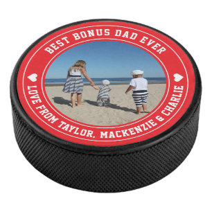 Vatertag für Stepdad Bonus Vater Personalisiert Eishockey Puck