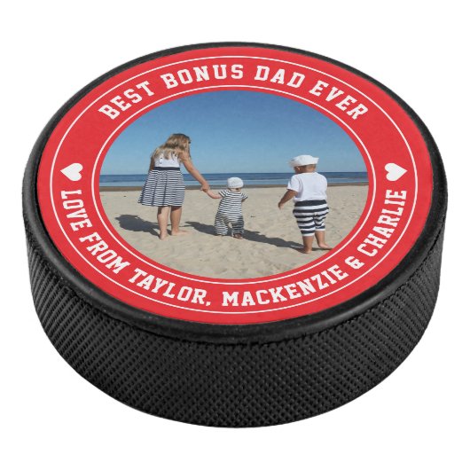 Vatertag für Stepdad Bonus Vater Personalisiert Eishockey Puck (3/4)