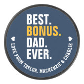 Vatertag für Stepdad Bonus Vater Personalisiert Eishockey Puck (Vorderseite)