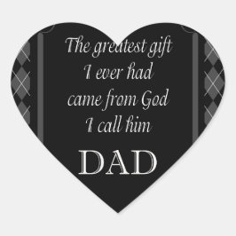 Vatertag - Geburtstag "Bestes Geschenk I" Herz-Aufkleber