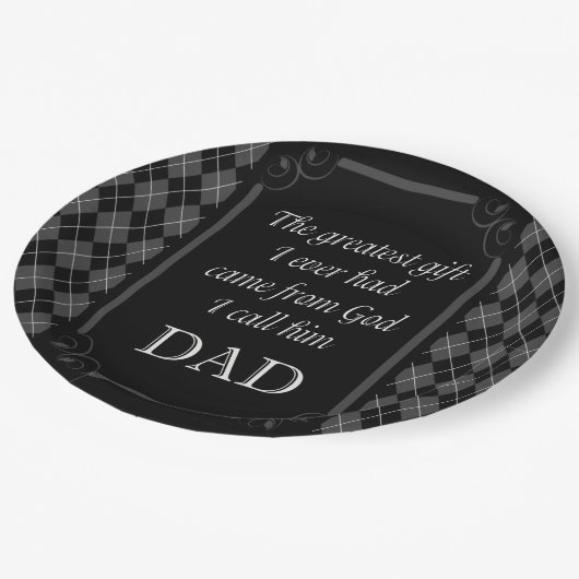 Vatertag - Geburtstag "Bestes Geschenk I" Pappteller (Schrägansicht)