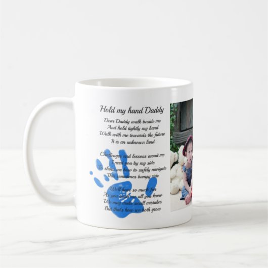Vatertag Gedicht halten meine Hand Handprint Vater Kaffeetasse (Links)