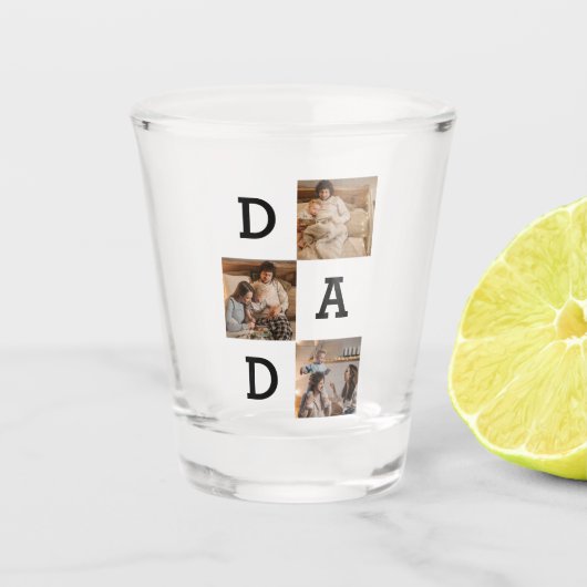 Vatertag Geschenk für Vater - Collage aus Foto | Schnapsglas (Vorderseite)