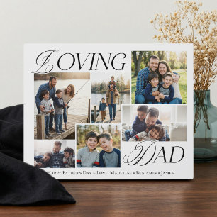 Vatertag Geschenk Lieber Vater Elegante Fotocollag Fotoplatte
