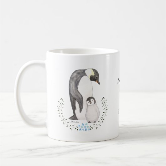 Vatertag Geschenk Penguin Vater und Kinderkunst Cu Kaffeetasse (Links)