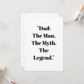 Vatertag Geschenkgutschein Karte (Vorderseite/Rückseite Beispiel)