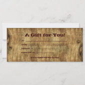 Vatertag Geschenkgutschein-Karte Texas Star (Rückseite)