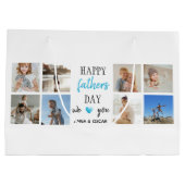 Vatertag-Geschenktasche | Personalisierte Fotos Große Geschenktüte (Rückseite)