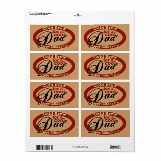 Vatertag Getränke- oder Bierflaschen-Etikett (Vorne)