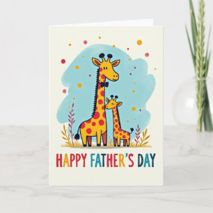 Vatertag-Giraffen-Familienkarte Karte