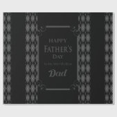 Vatertag - "Glücklicher Vatertag" Schwarz/Grau Geschenkpapier (Flach)