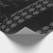 Vatertag - "Glücklicher Vatertag" Schwarz/Grau Geschenkpapier (Ecke)