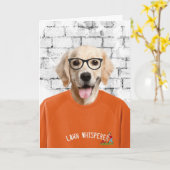 Vatertag: Goldener Retriever im T - Shirt Karte (Gelbe Blume)