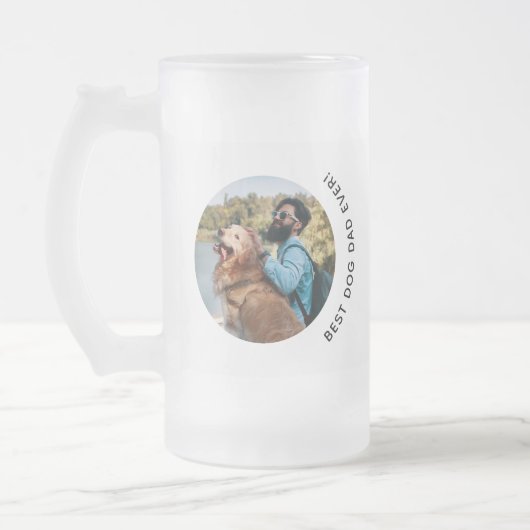 Vatertag Goldener Retriever Vater Custom Foto Mattglas Bierglas (Links)