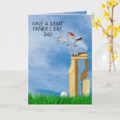 Vatertag Golf Bag and Ball Karte (Gelbe Blume)