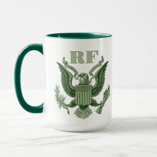 Vatertag Golf Papa Grün Adler Wappen Monogramm Tasse
