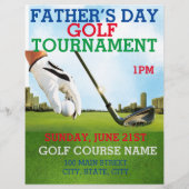 Vatertag Golf Turnier Förderung Marketing Flyer (Hinten)