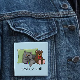 Vatertag Graue Katze Button