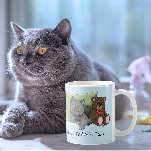 Vatertag Graue Katze Kaffeetasse