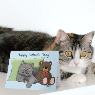 Vatertag Graue Katze Karte