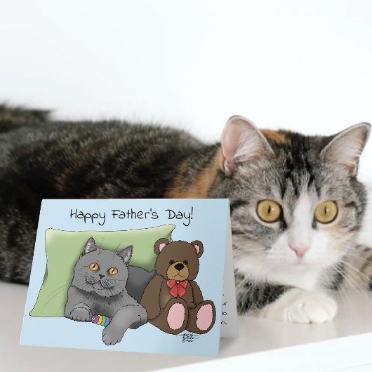 Vatertag Graue Katze Karte