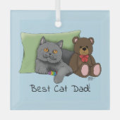 Vatertag Graue Katze Ornament Aus Glas (Vorderseite)