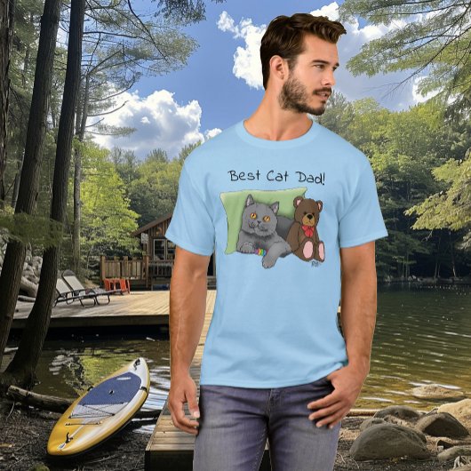 Vatertag Graue Katze T-Shirt