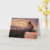 Vatertag Grizzlybär und Berge Karte (Gelbe Blume)