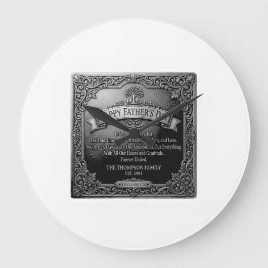 Vatertag Große Wanduhr (Vorderseite)