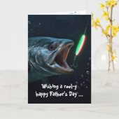 Vatertag Großer Fisch mit Neon-Köder Karte (Gelbe Blume)