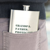 Vatertag Großvater Vaterschutz Heldentext Flachmann (Beispiel)