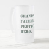 Vatertag Großvater Vaterschutz Heldentext Mattglas Bierglas (Vorderseite Links)