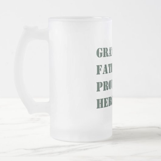 Vatertag Großvater Vaterschutz Heldentext Mattglas Bierglas (Links)