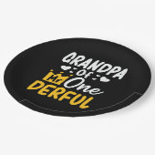 Vatertag |Großvater von Herrn Onederful 1. Geburts Pappteller (Schrägansicht)