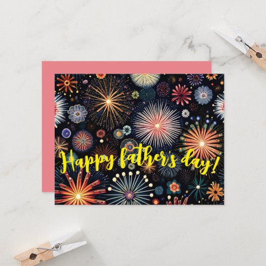 Vatertag Grußkarte mit Feuerwerk Karte (Vorderseite/Rückseite Beispiel)