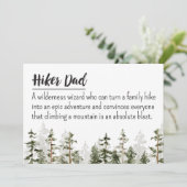 Vatertag Hiker Vater bearbeitbare Definition Quote Karte (Stehend Vorderseite)